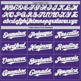Custom Purple Gray Pinstripe White Authentic Two Tone Baseball Jersey