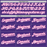Custom Purple Pink Pinstripe White Authentic Two Tone Baseball Jersey