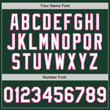 Custom Green Pink Pinstripe White Authentic Two Tone Baseball Jersey