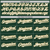 Custom Green Old Gold Pinstripe White Authentic Two Tone Baseball Jersey