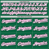 Custom Kelly Green Pink Pinstripe White Authentic Two Tone Baseball Jersey