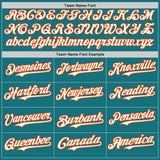 Custom Teal Orange Pinstripe White Authentic Two Tone Baseball Jersey