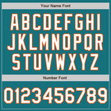 Custom Teal Orange Pinstripe White Authentic Two Tone Baseball Jersey