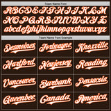 Custom Brown Orange Pinstripe White Authentic Two Tone Baseball Jersey
