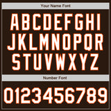 Custom Brown Orange Pinstripe White Authentic Two Tone Baseball Jersey
