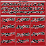 Custom Red Black Pinstripe White Authentic Two Tone Baseball Jersey