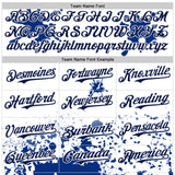 Custom White Navy Splatter Camo Two Tone Authentic Baseball Jersey