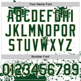 Custom White Green Cream-Yellow Splatter Camo Two Tone Authentic Baseball Jersey