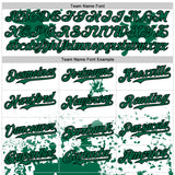 Custom White Kelly Green-Black Splatter Camo Two Tone Authentic Baseball Jersey