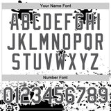 Custom White Steel Gray-Black Splatter Camo Two Tone Authentic Baseball Jersey