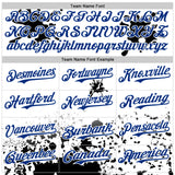 Custom White Royal-Black Splatter Camo Two Tone Authentic Baseball Jersey
