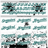 Custom White Midnight Green-Black Splatter Camo Two Tone Authentic Baseball Jersey