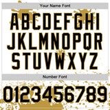 Custom White Black-Old Gold Splatter Camo Two Tone Authentic Baseball Jersey