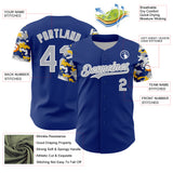Custom Royal Gray White-Yellow Digital Camo Two Tone Authentic Baseball Jersey