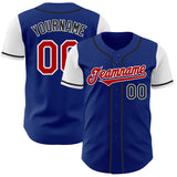 Custom Royal Red Black-White Two Tone Authentic Baseball Jersey