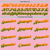 Custom Light Pink Orange Green-Yellow Gradient Two Tone Performance T-Shirt