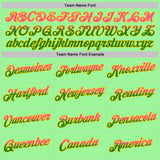 Custom Pea Green Pink Grass Green-Yellow Gradient Two Tone Performance T-Shirt