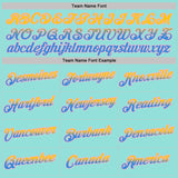 Custom Ice Blue Yellow Powder Blue-Light Pink Gradient Two Tone Performance T-Shirt