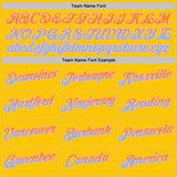 Custom Yellow Bay Orange Light Blue-Light Pink Gradient Two Tone Performance T-Shirt