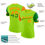 Custom Neon Green Bay Orange Grass Green-Yellow Gradient Two Tone Performance T-Shirt