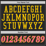 Custom Black Pink Aqua-Yellow Two Tone Gradient Authentic Baseball Jersey