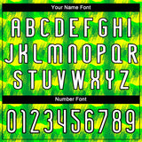 Custom Neon Green White-Black Abstract Shape Sublimation Volleyball Uniform Jersey