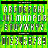 Custom Neon Green White-Black Geometric Shape Sublimation Volleyball Uniform Jersey