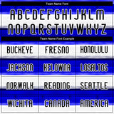 Custom Thunder Blue Black-White Lines Sublimation Volleyball Uniform Jersey