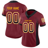 Custom Burgundy Black-Gold Drift Fashion Football Jersey