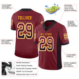Custom Burgundy Black-Gold Drift Fashion Football Jersey