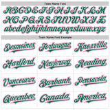 Custom White Kelly Green Pinstripe Pink Authentic Sleeveless Baseball Jersey