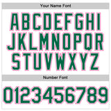 Custom White Kelly Green Pinstripe Pink Authentic Sleeveless Baseball Jersey