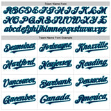 Custom White Navy Pinstripe Teal Authentic Sleeveless Baseball Jersey