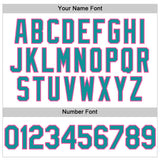 Custom White Teal Pinstripe Pink Authentic Sleeveless Baseball Jersey