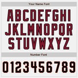 Custom White (Black Crimson Pinstripe) Black Crimson-Cream Authentic Baseball Jersey