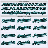 Custom White Black-Teal Mesh Authentic Throwback Baseball Jersey