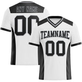 Custom White Black-Gray Authentic Football Jersey
