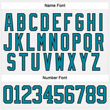 Custom White Teal-Black Hockey Lace Neck Jersey