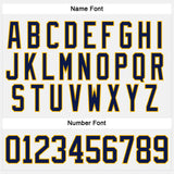 Custom White Navy-Gold Hockey Lace Neck Jersey