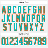 Custom White Aqua-Orange Hockey Lace Neck Jersey