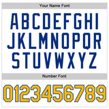 Custom White Gold-Royal Authentic Throwback Baseball Jersey