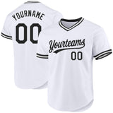 Custom White Black Authentic Throwback Baseball Jersey