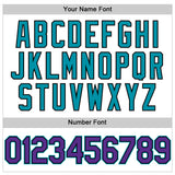 Custom White Purple Black-Teal Authentic Throwback Baseball Jersey
