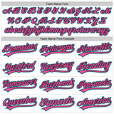 Custom White Teal Black-Pink Authentic Throwback Baseball Jersey