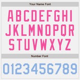 Custom White Light Blue-Pink Authentic Baseball Jersey
