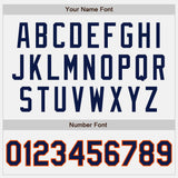 Custom White Orange Pinstripe Navy Authentic Baseball Jersey