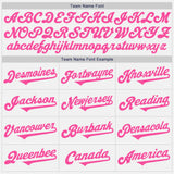 Custom White Navy Pinstripe Pink Authentic Baseball Jersey