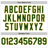 Custom White Green Pinstripe Gold Authentic Sleeveless Baseball Jersey