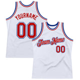 Custom White Red-Royal Authentic Throwback Basketball Jersey