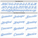 Custom White Light Blue Authentic Throwback Basketball Jersey